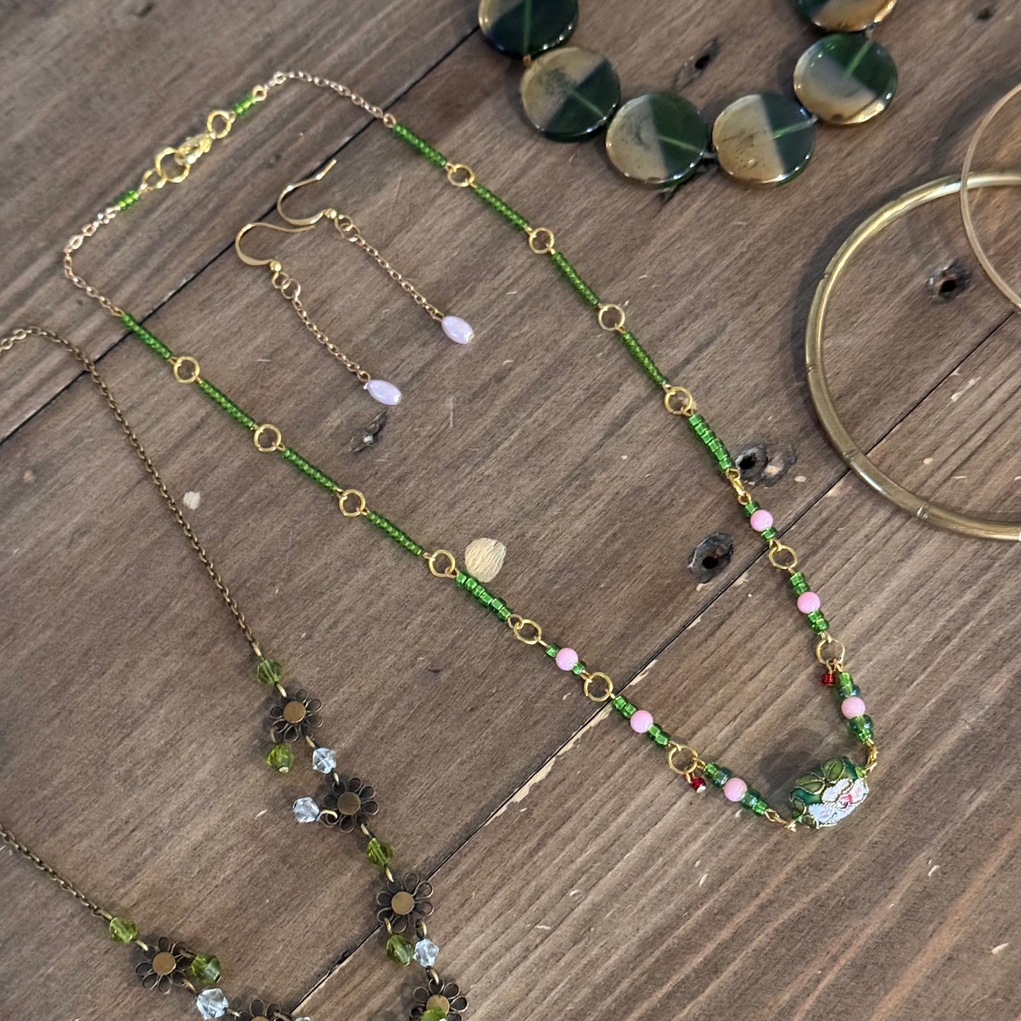 Green & Gold Jewelry Set