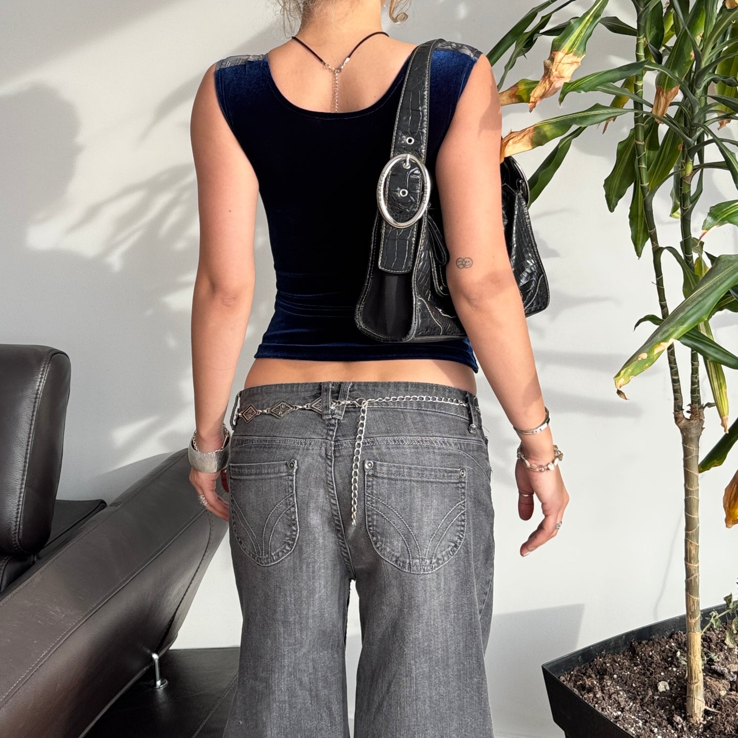 Blue Velvet Floral Top