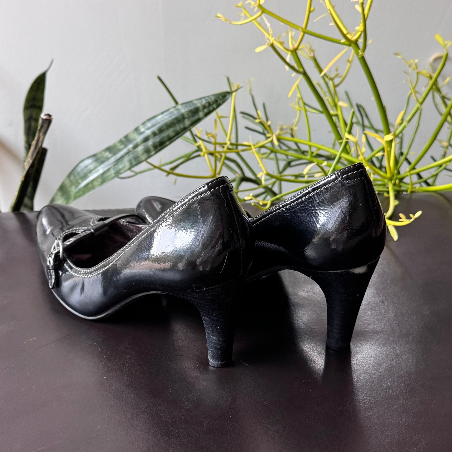 Black with Silver Hardware Heels