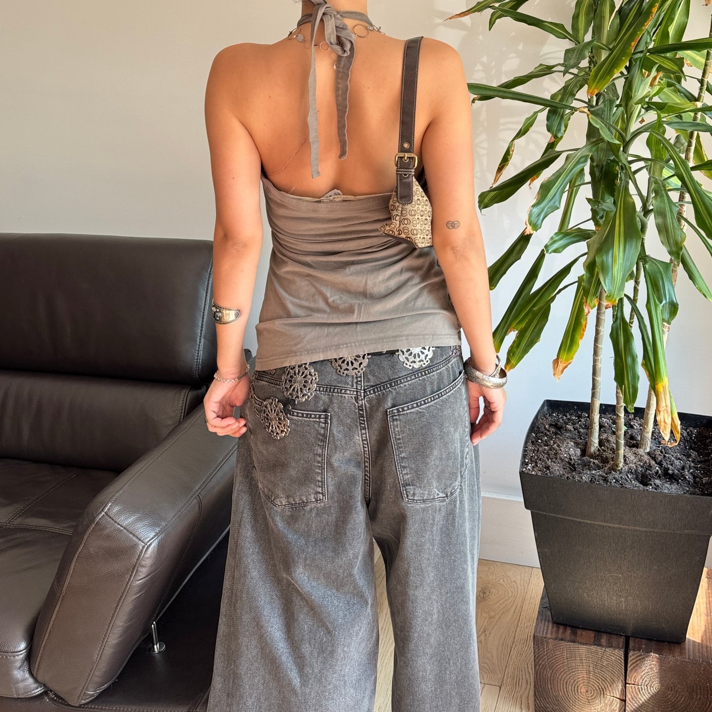 Khaki Green Halter Top