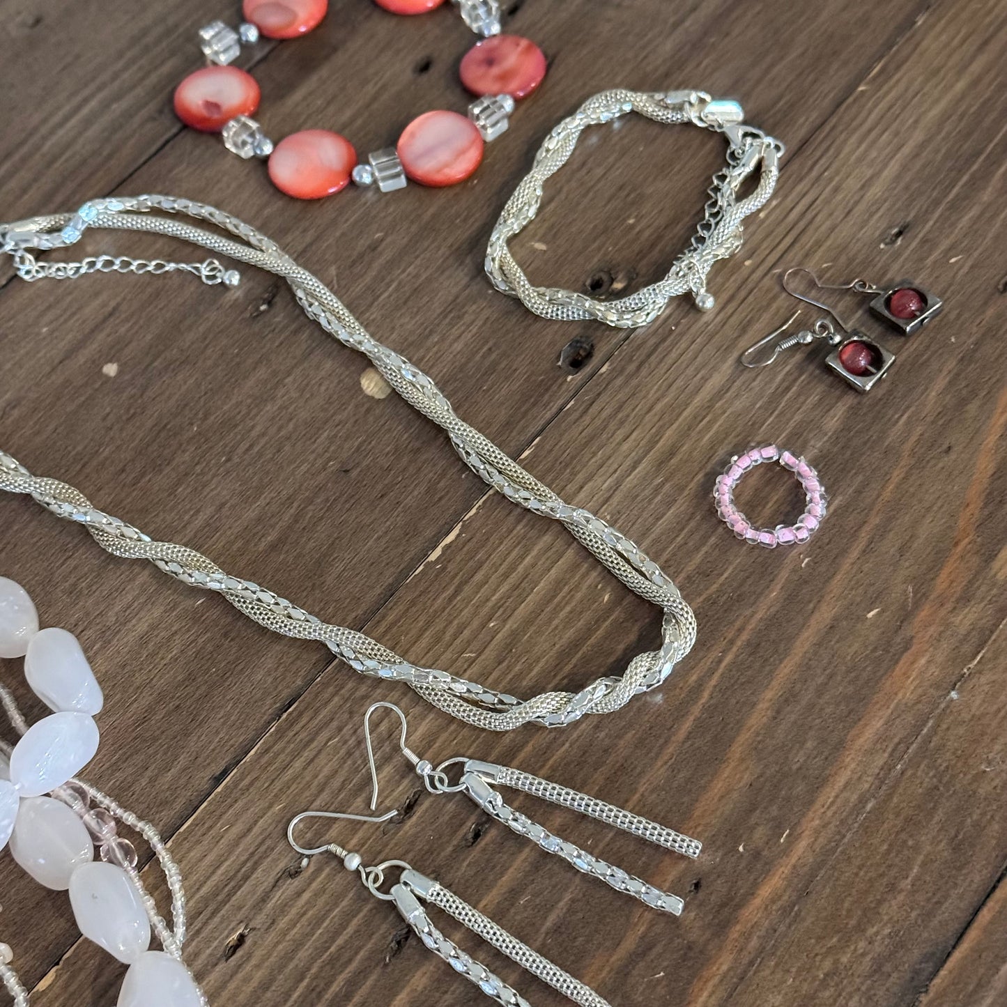 Pink & Silver Jewelry Set