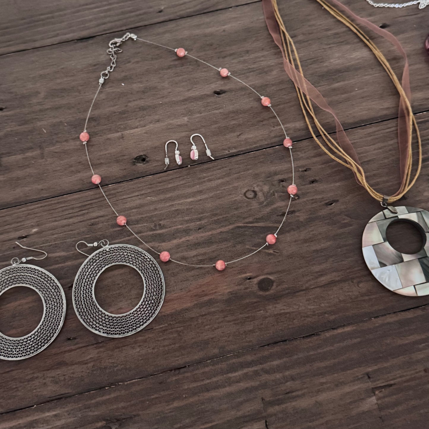 Pink & Silver Jewelry Set