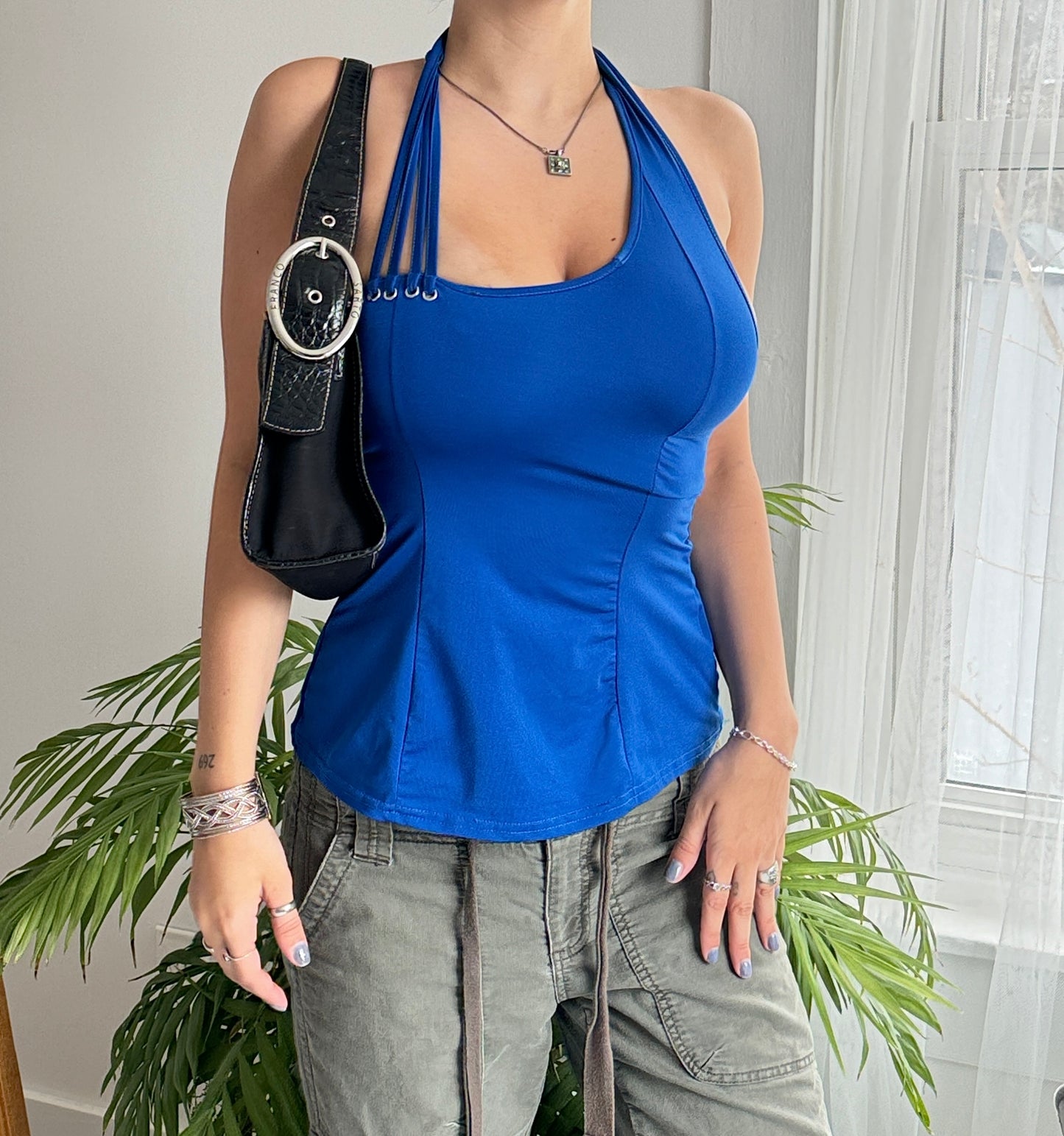 Blue Halter Top