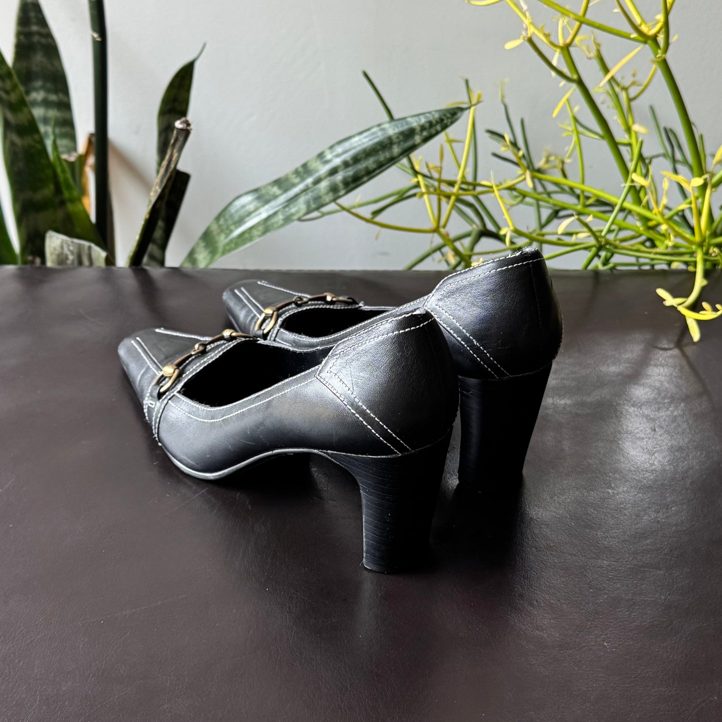 Black with Gold Hardware Heels