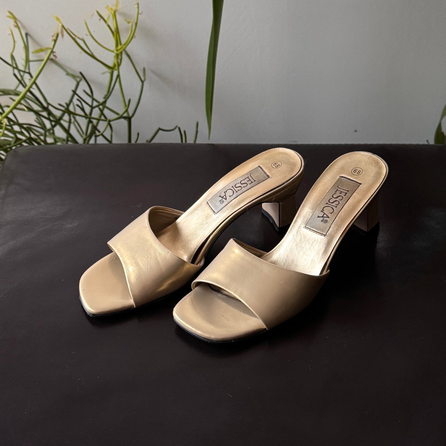 Gold Sparkly Kitten Heels