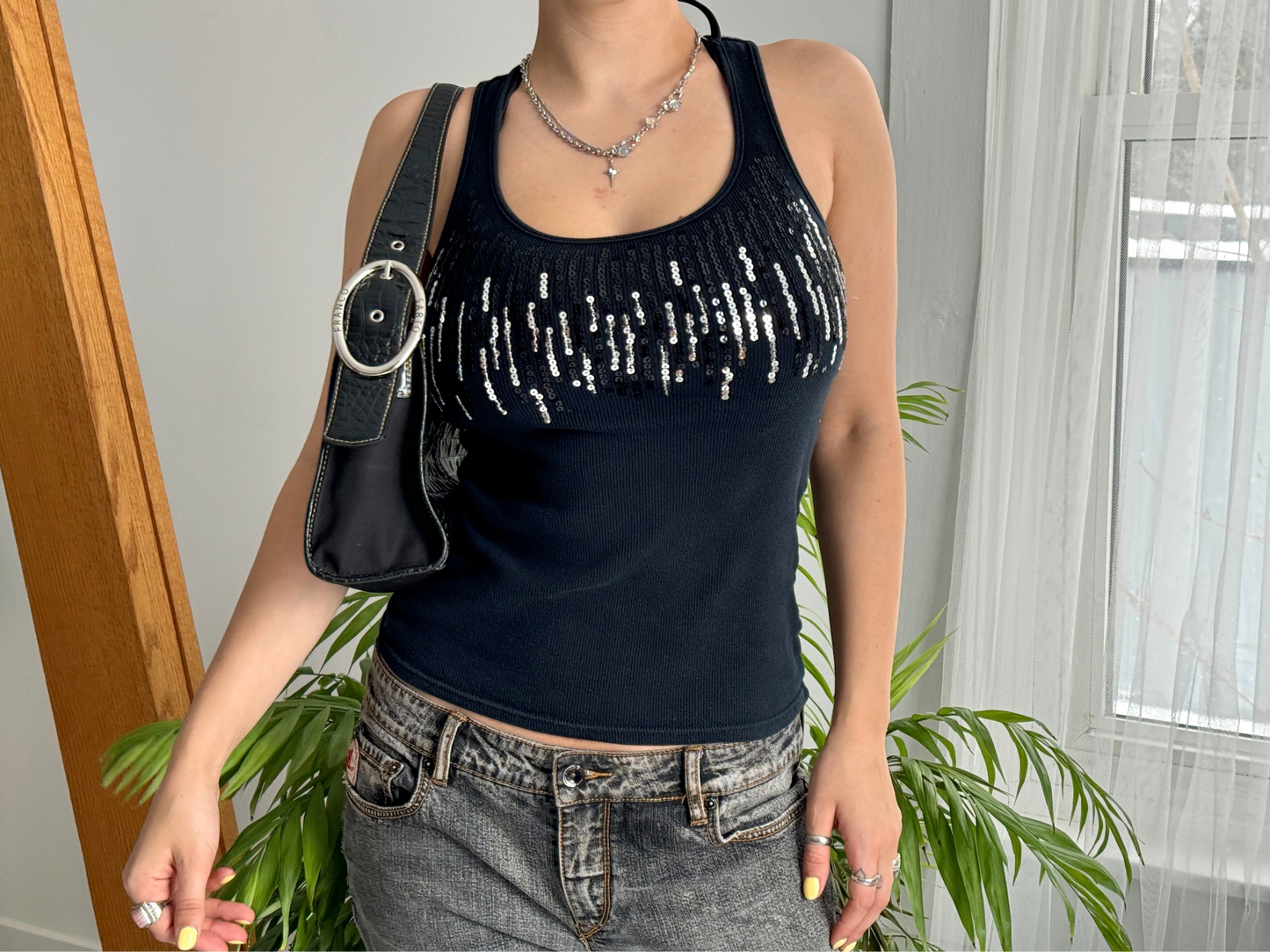 Black Sequin Cami
