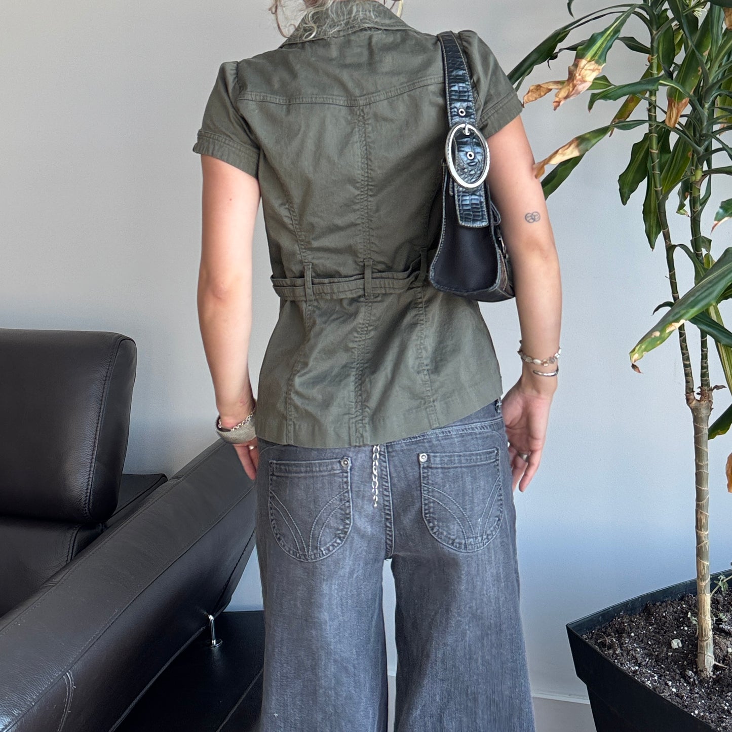 Sage Green Button-Up Top