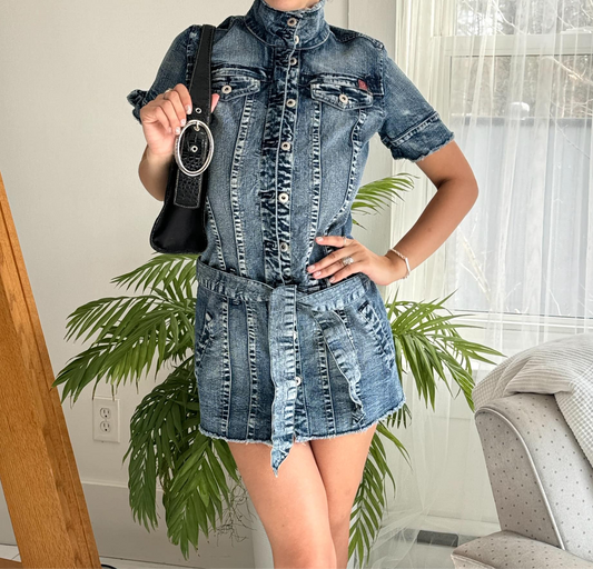 Denim Button-Up Dress