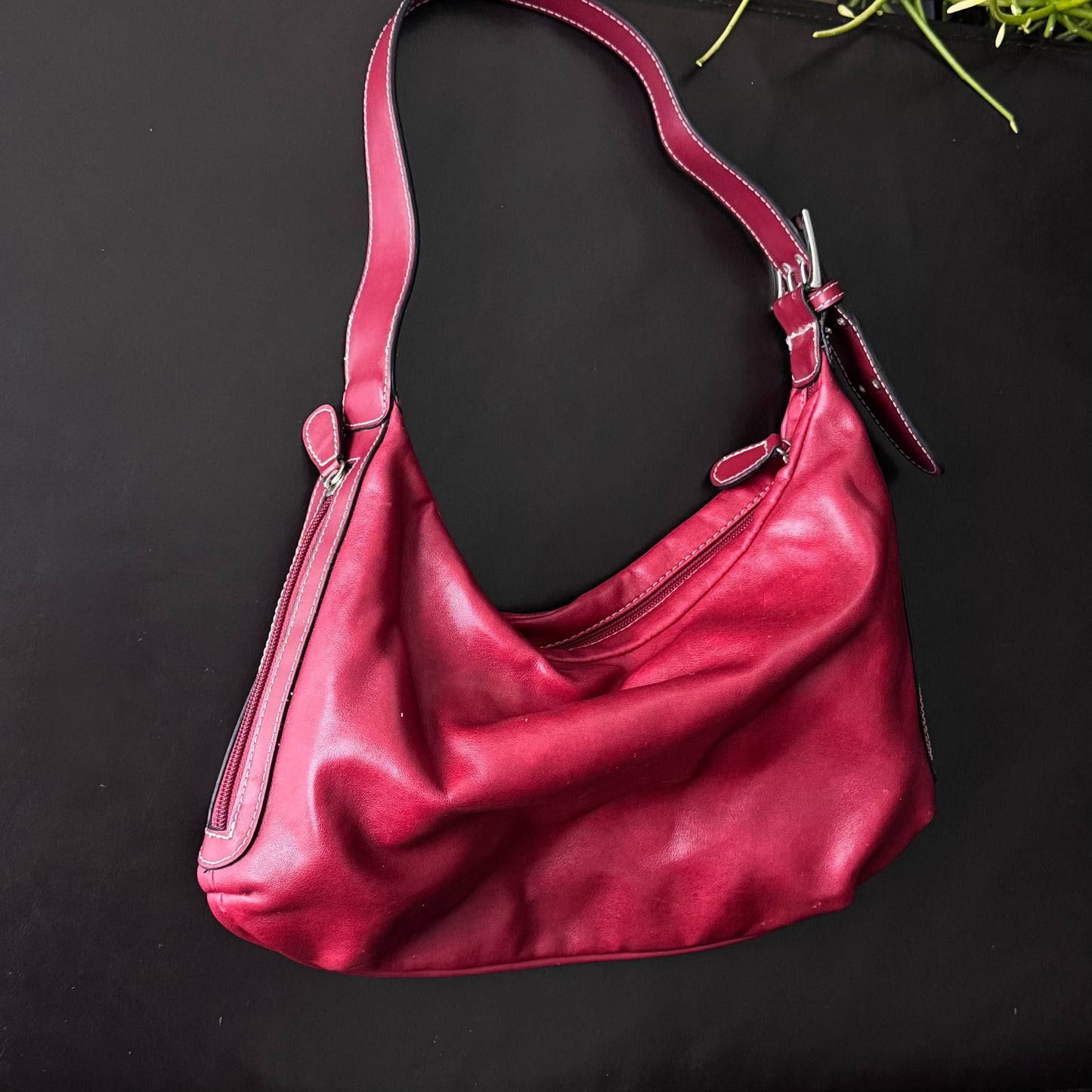 Dark Red & Silver Purse