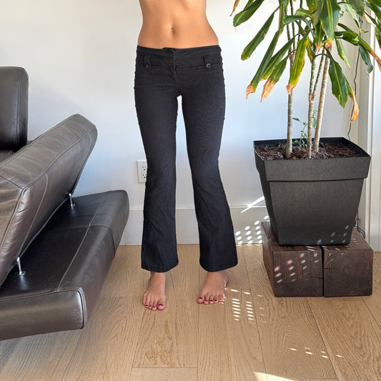 Black Striped Lowrise Trouser