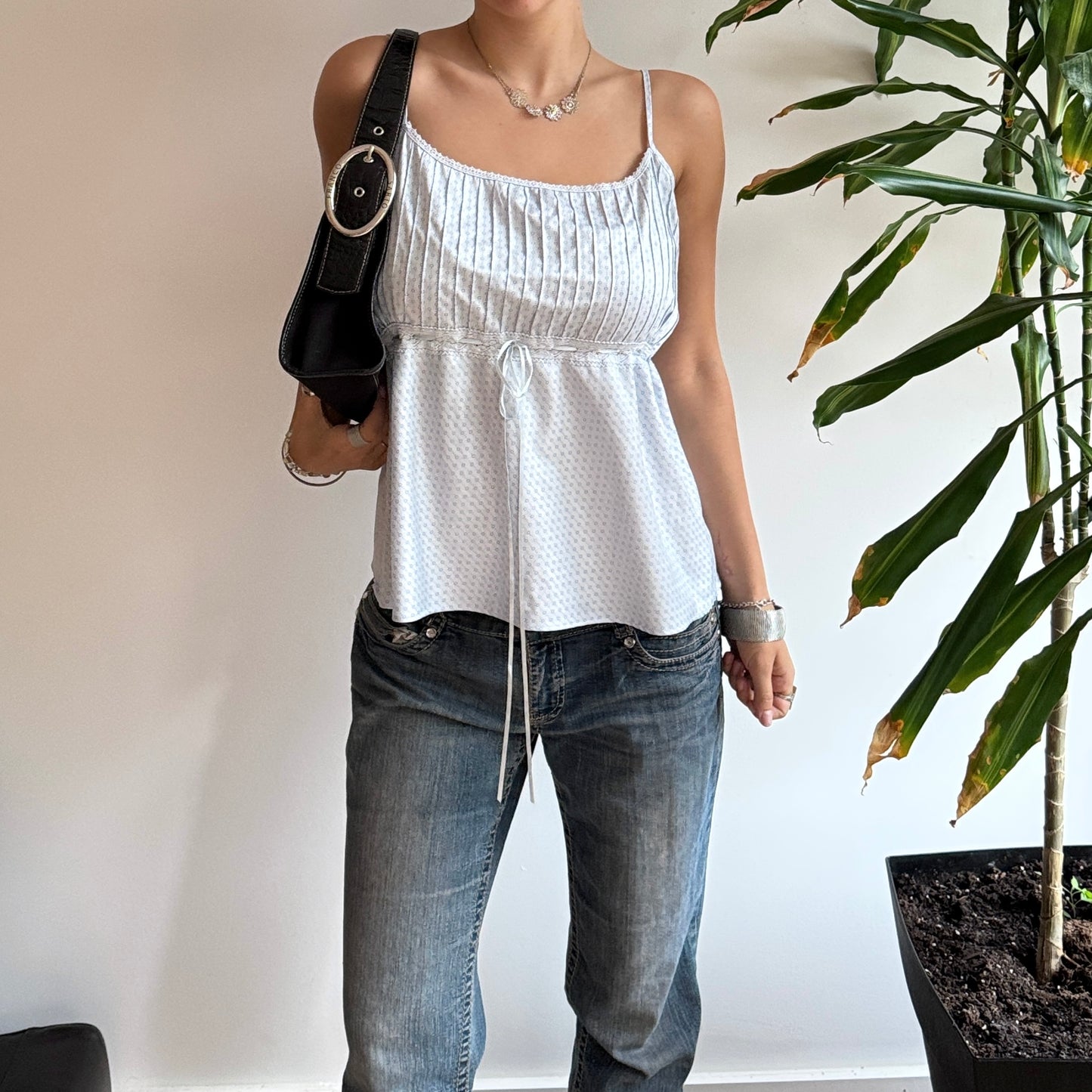 Light Blue Tie Up Top