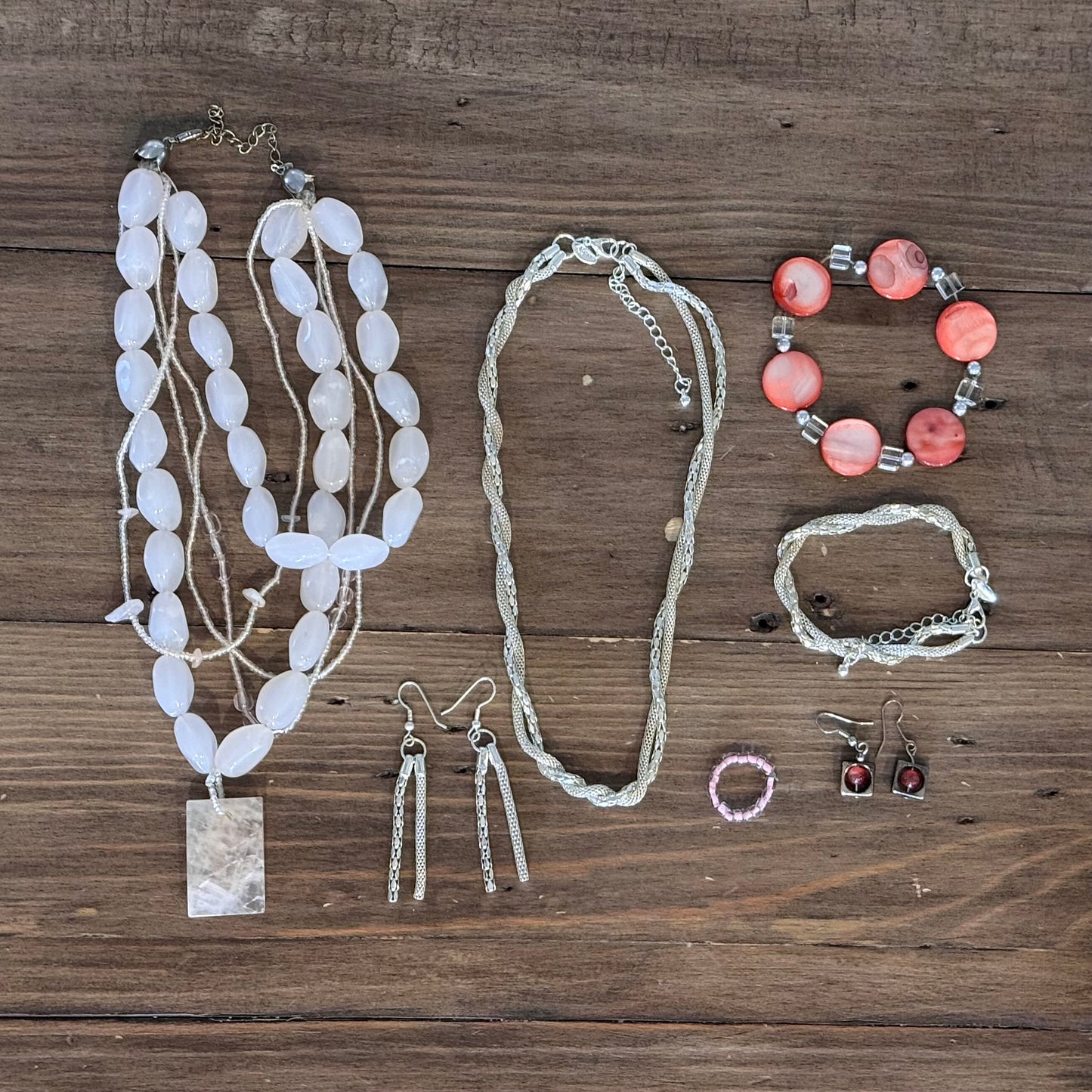 Pink & Silver Jewelry Set