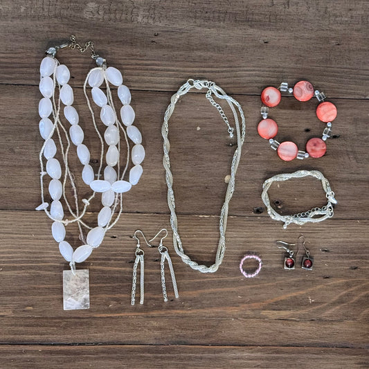 Pink & Silver Jewelry Set