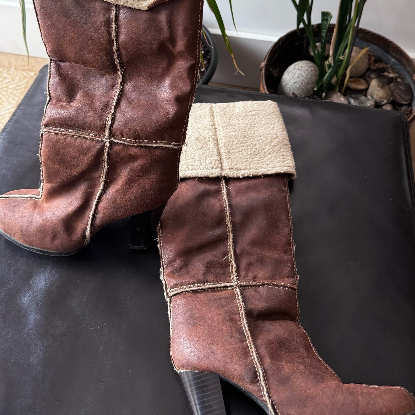 Brown Fold Over Boots