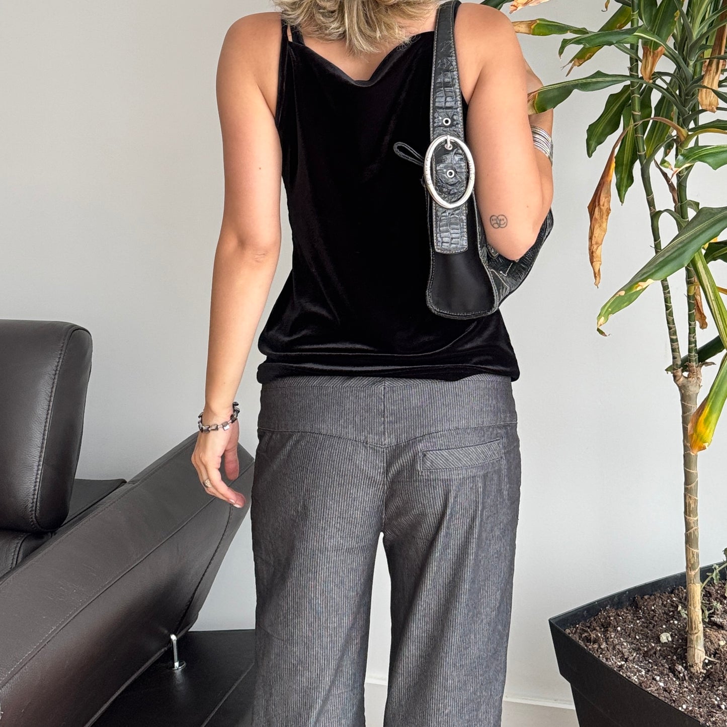 Black Velvet Beaded Top