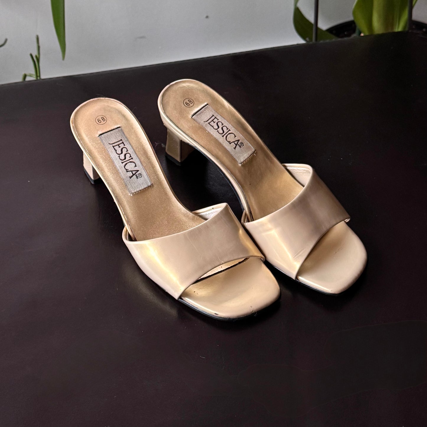 Gold Sparkly Kitten Heels