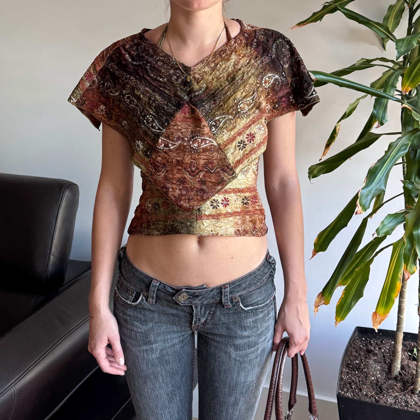 Brown & Green Paisley Sparkly Set