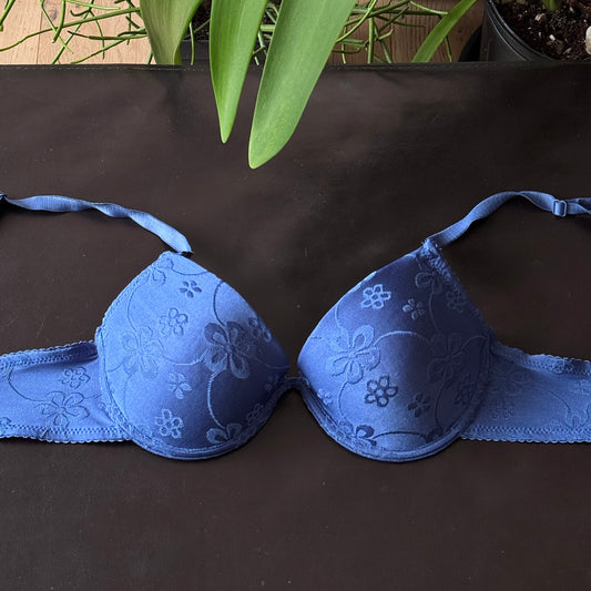 Blue Floral Bra