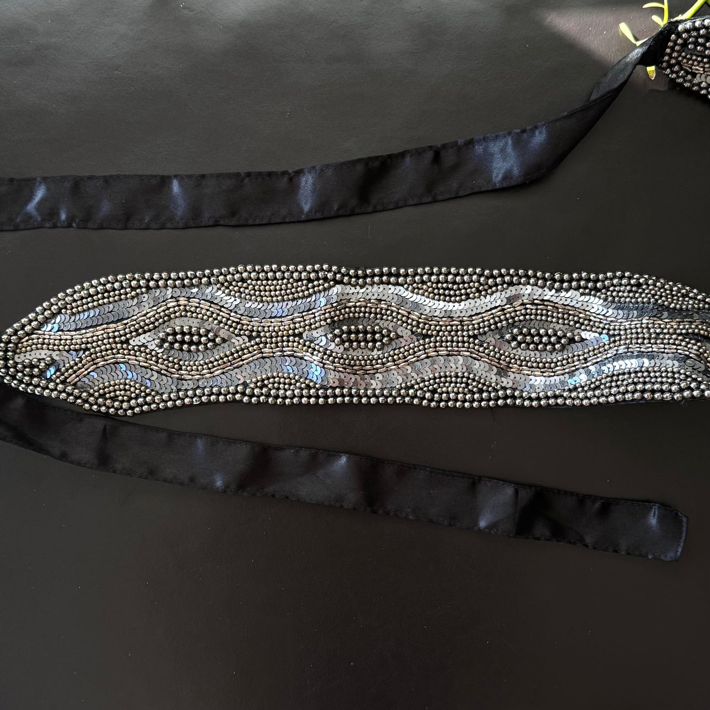 Black & Silver Beaded Belt