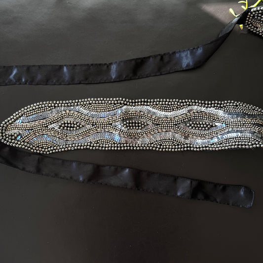 Black & Silver Beaded Belt