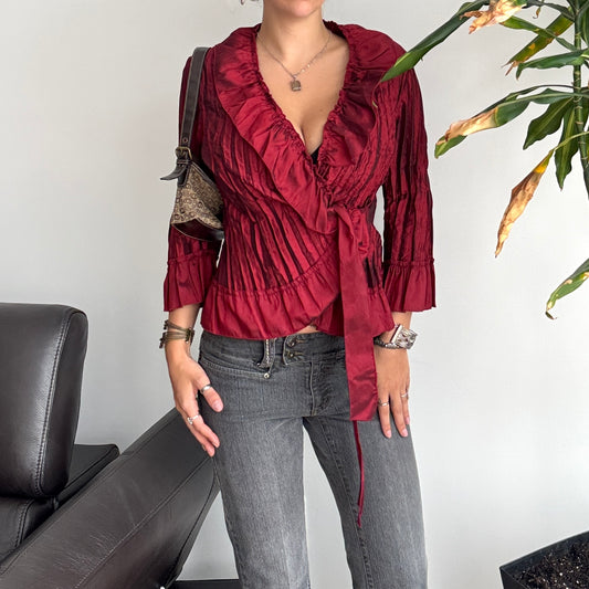 Dark Red Tie-Up Top
