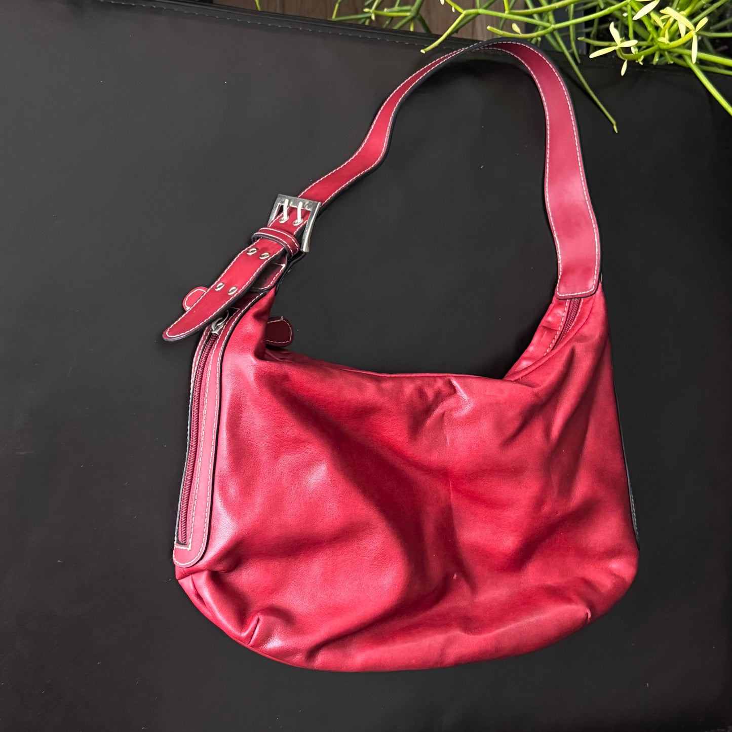 Dark Red & Silver Purse