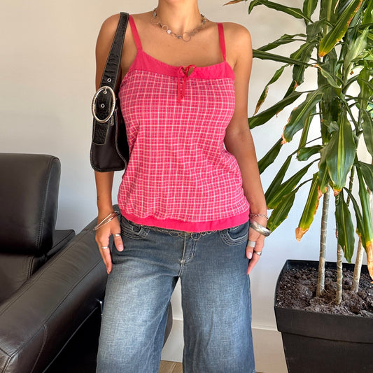 Pink & White Plaid Cami