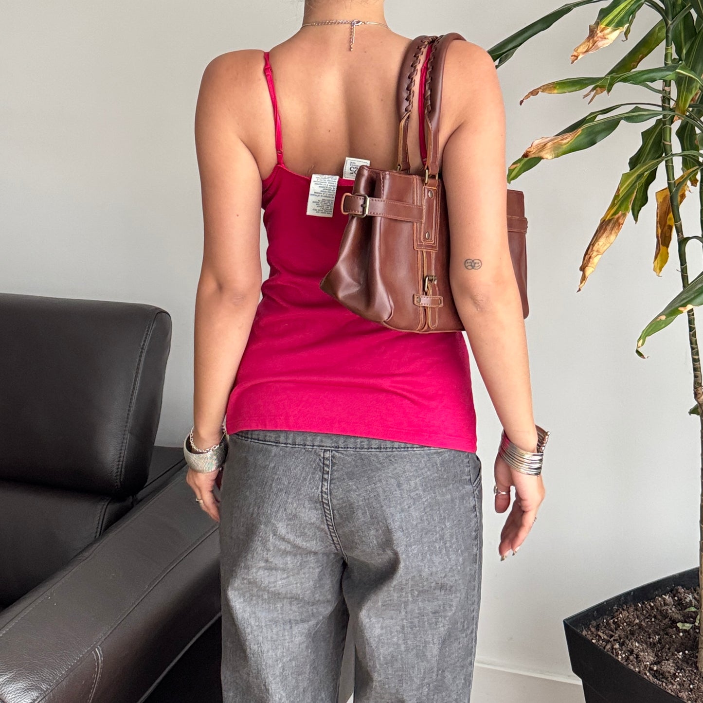 Bright Pink Beaded Sequin Cami