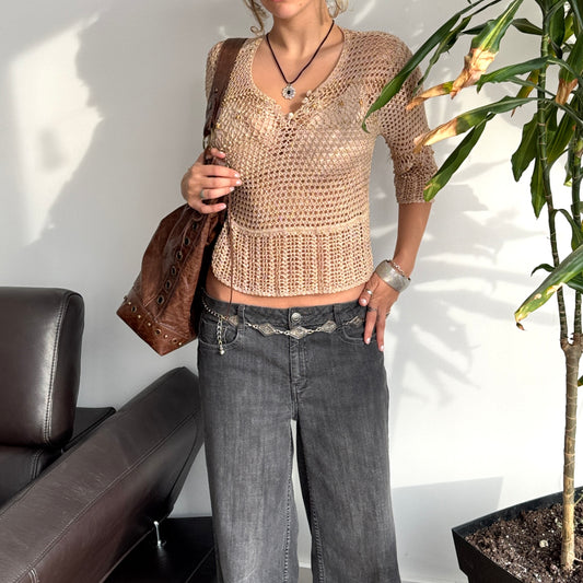 Beige Wooden Crochet