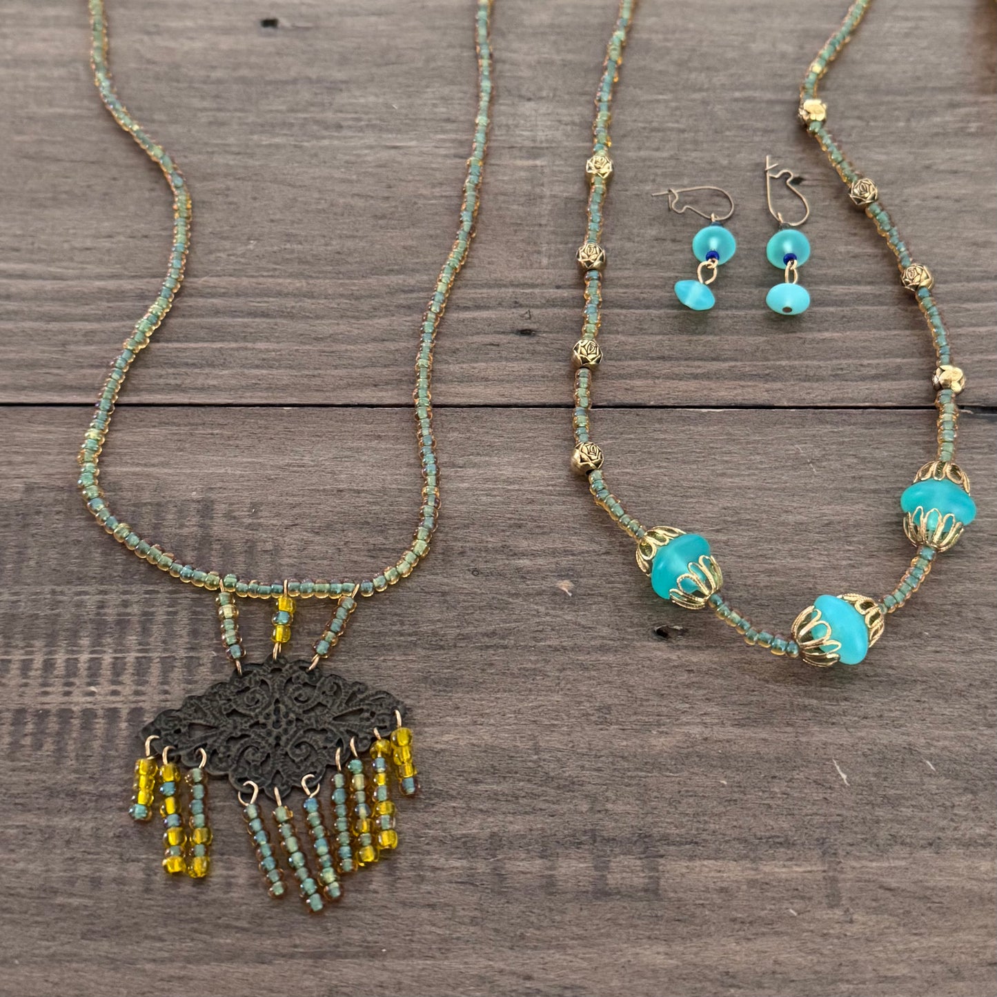 Turquoise & Gold Jewelry Set