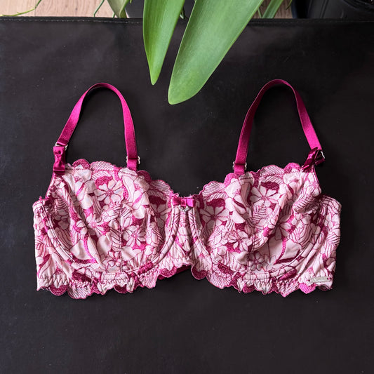 Pink & Beige Floral Bralette