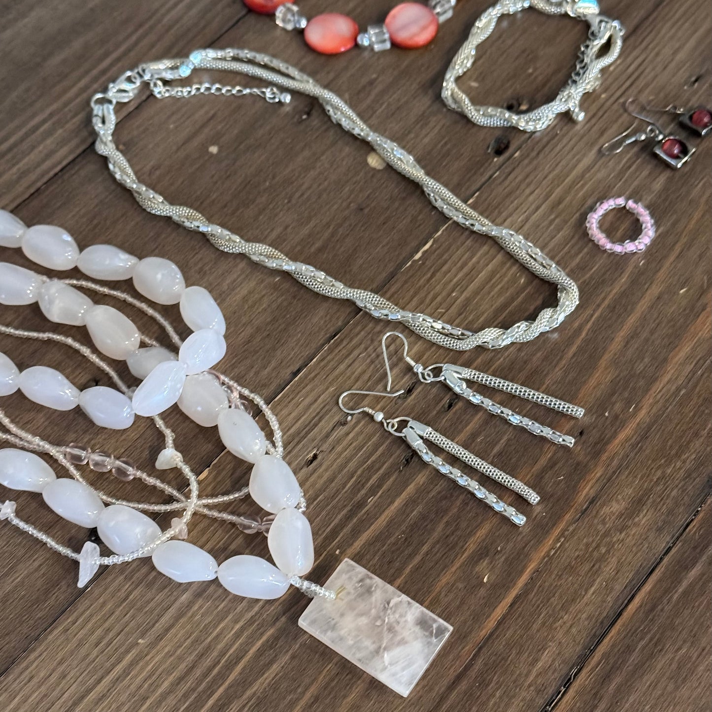 Pink & Silver Jewelry Set