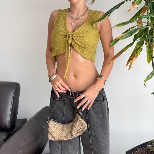 Matcha Green Tie-Up Top