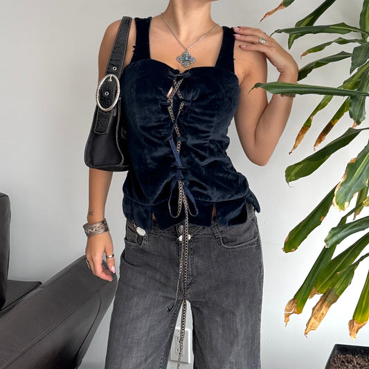 Blue Velvet Lace Top