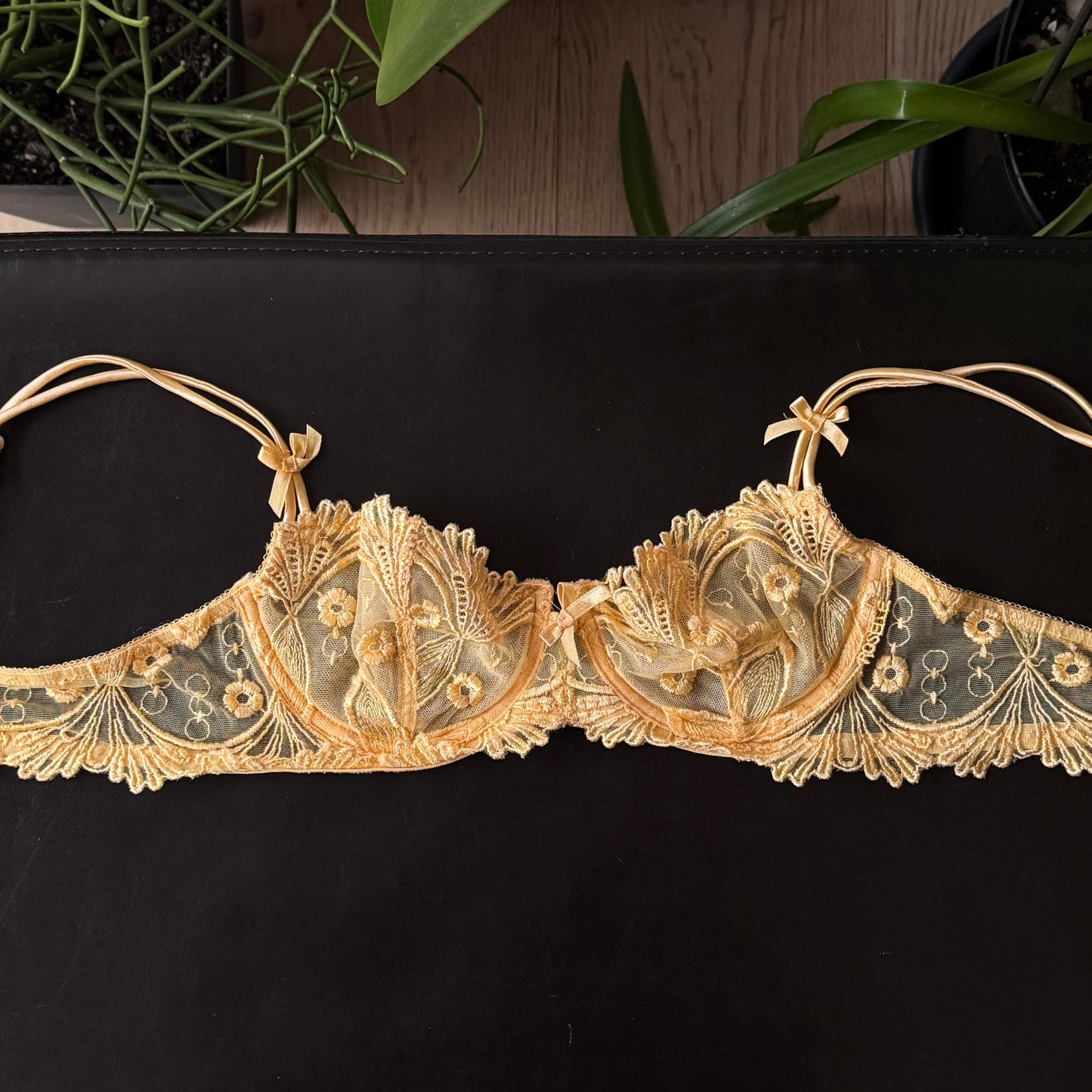 Yellow Embroidered Bralette