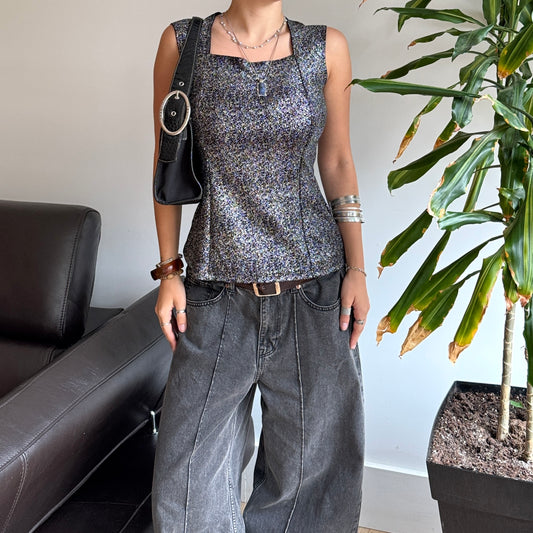 Grey Sparkly Top