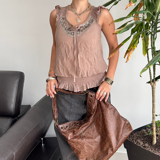 Light Brown Sequin Top