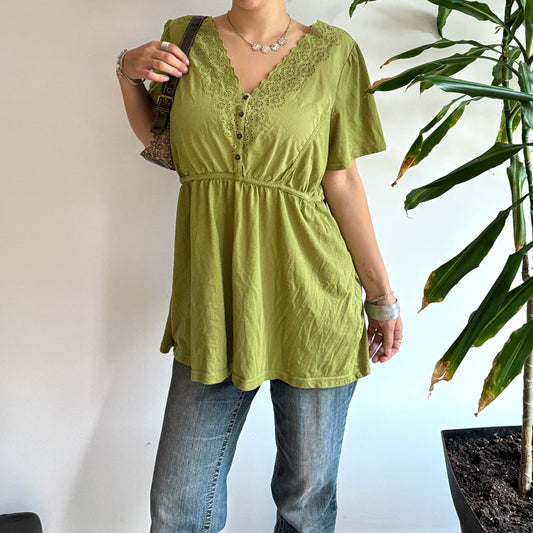 Matcha Green Babydoll Top