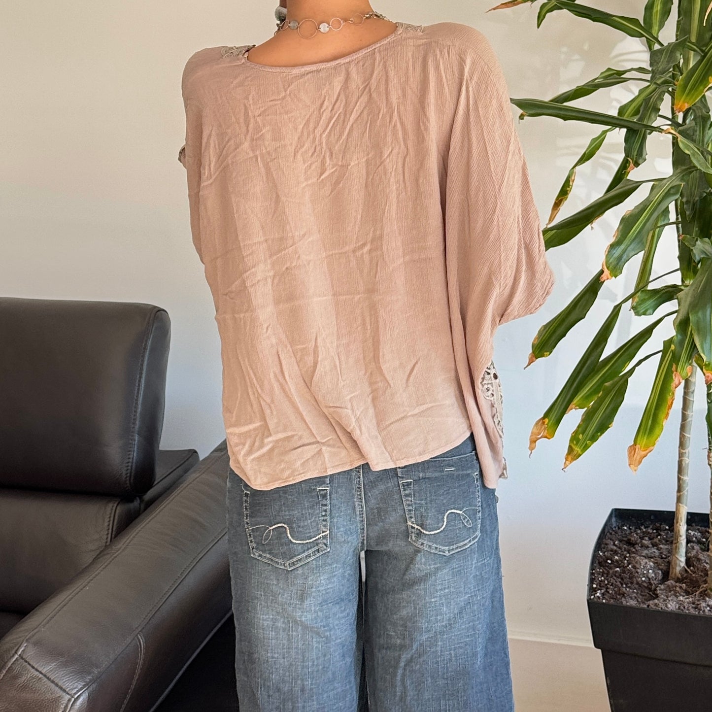 Light Brown Flowy Top