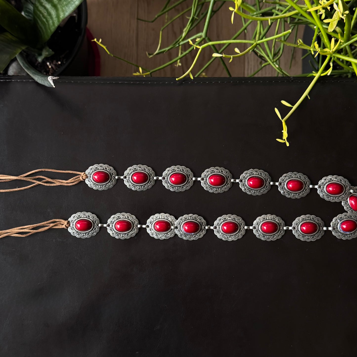 Red & Silver Belly Chain