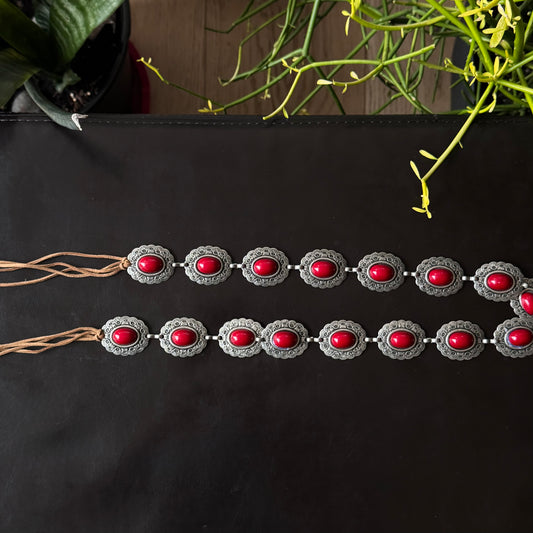 Red & Silver Belly Chain