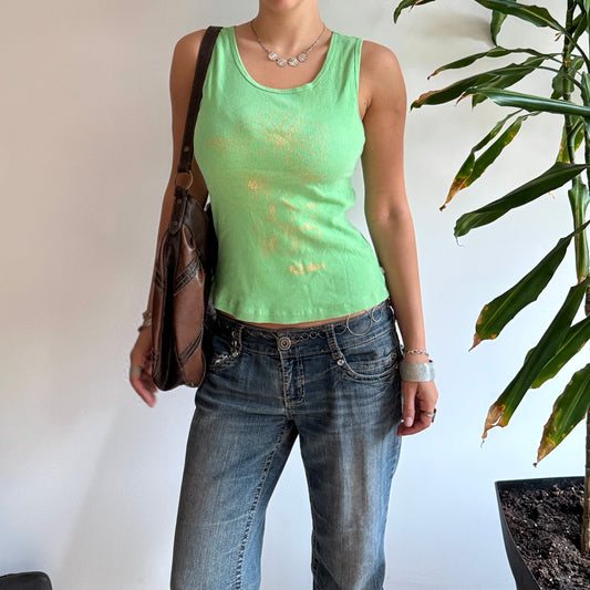 Green & Orange Floral Top