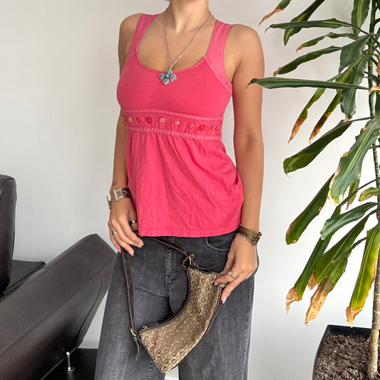 Pink Babydoll Top with Buttons