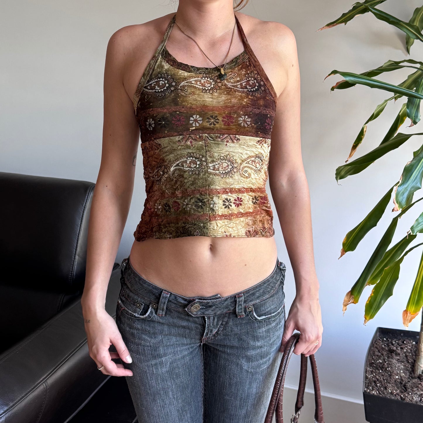 Brown & Green Paisley Sparkly Set