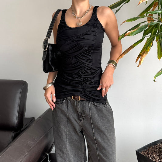 Black Ruched Top