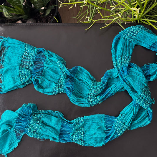 Turquoise Fringe Scarf