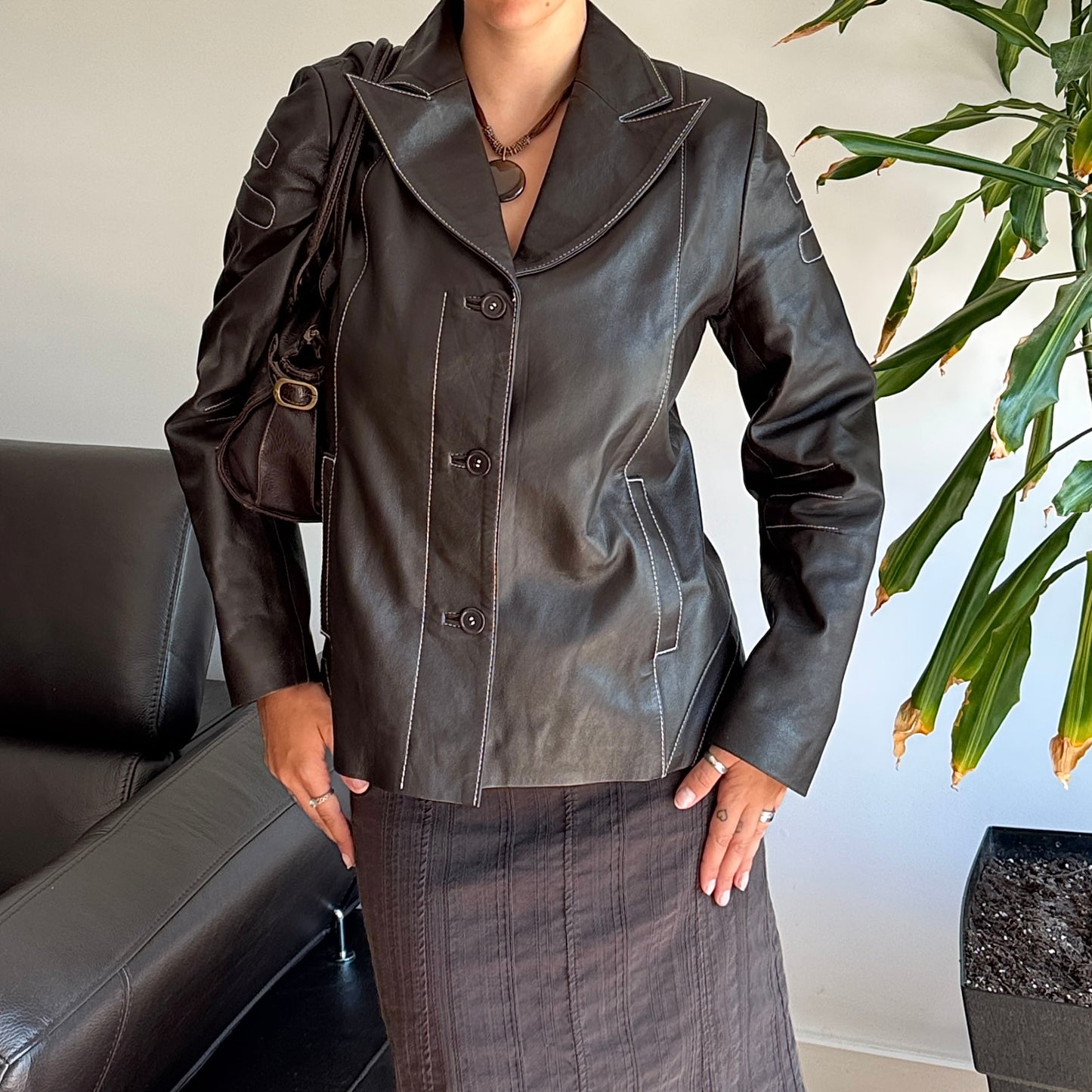 Dark Brown Leather Jacket