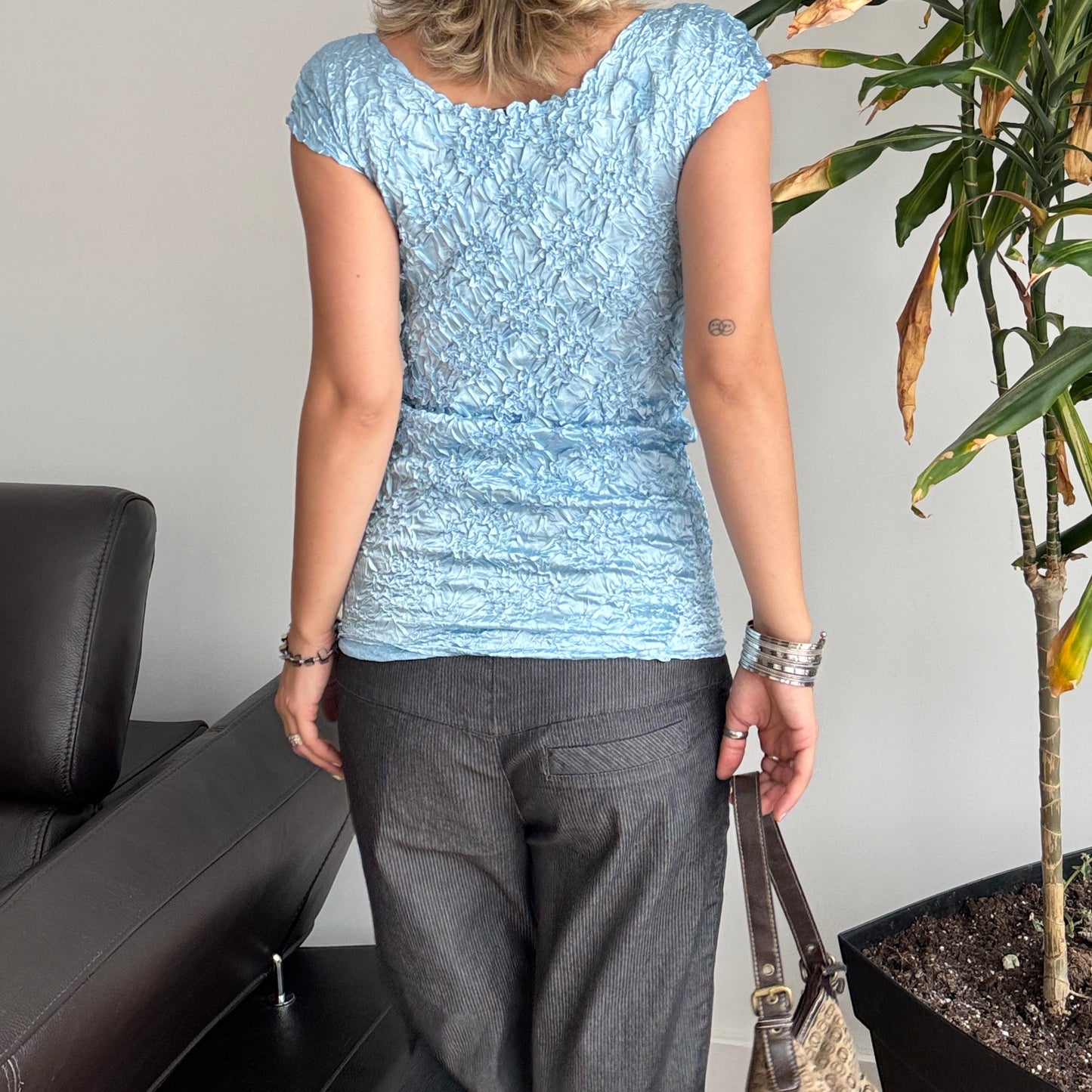 Light Blue Textured Top