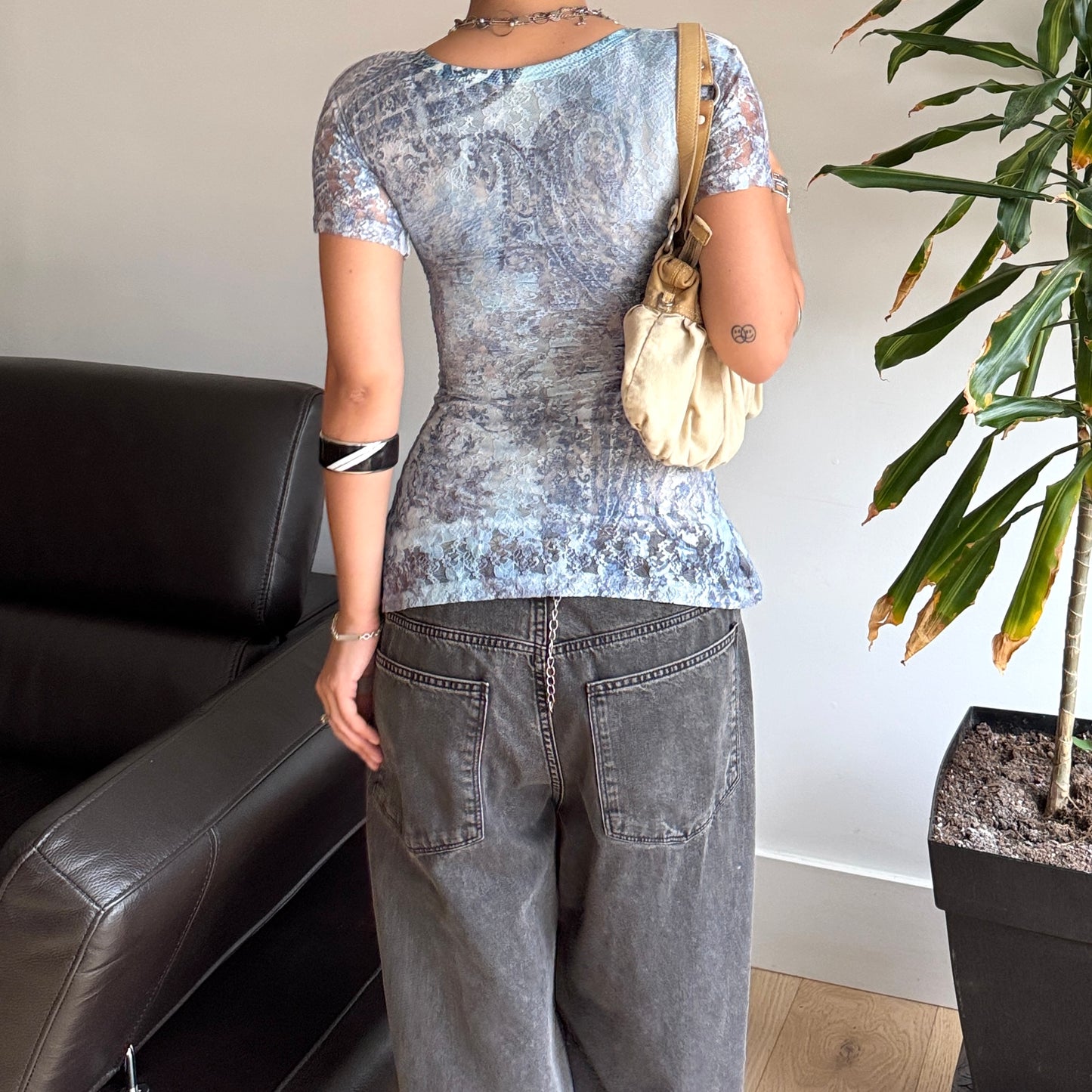 Blue Lace Paisley Top