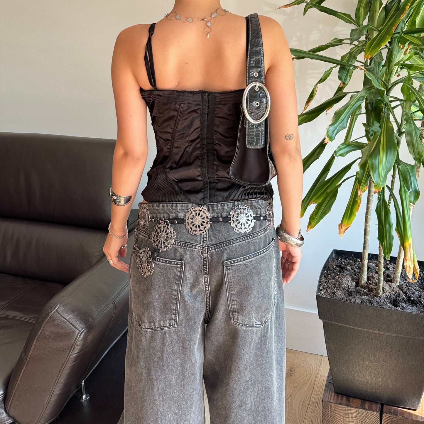 Black Beaded Corset Top